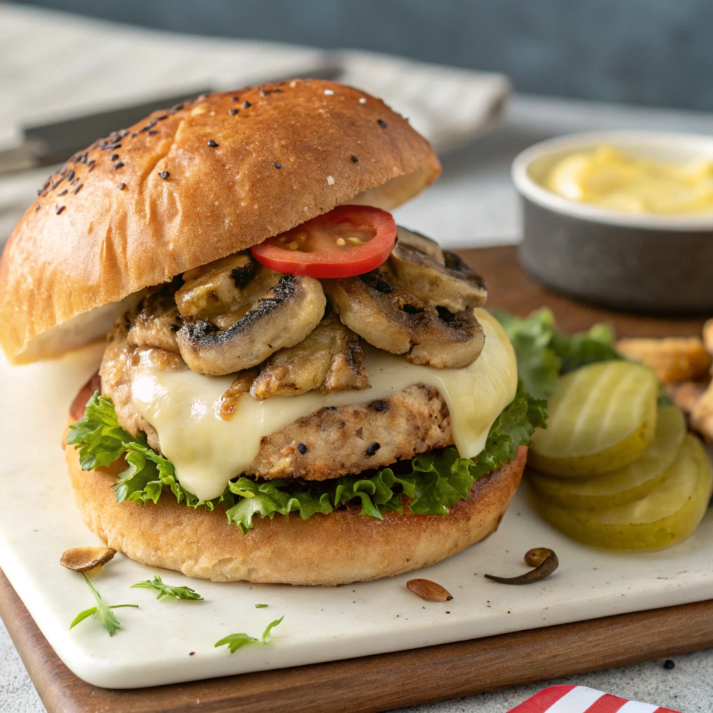 Chicken and Mushroom Burger