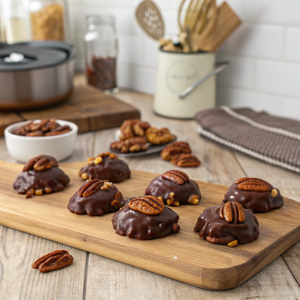 Chocolate Pecan Turtle Clusters