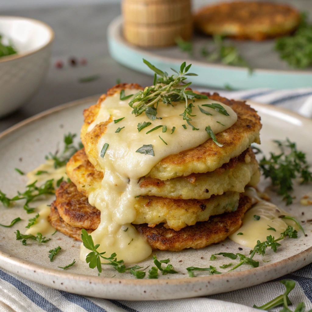 Cheesy potato pancakes

