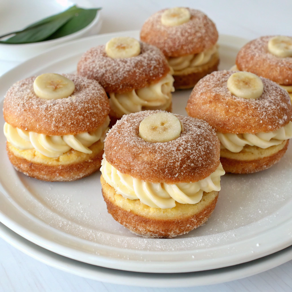 banana donuts with banana cream 