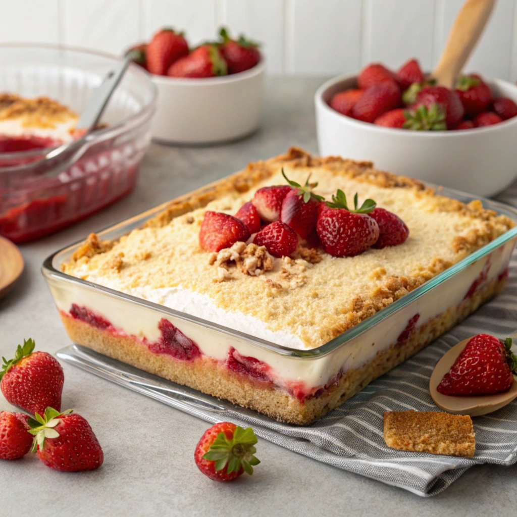 Strawberry Cheesecake Dump Cake