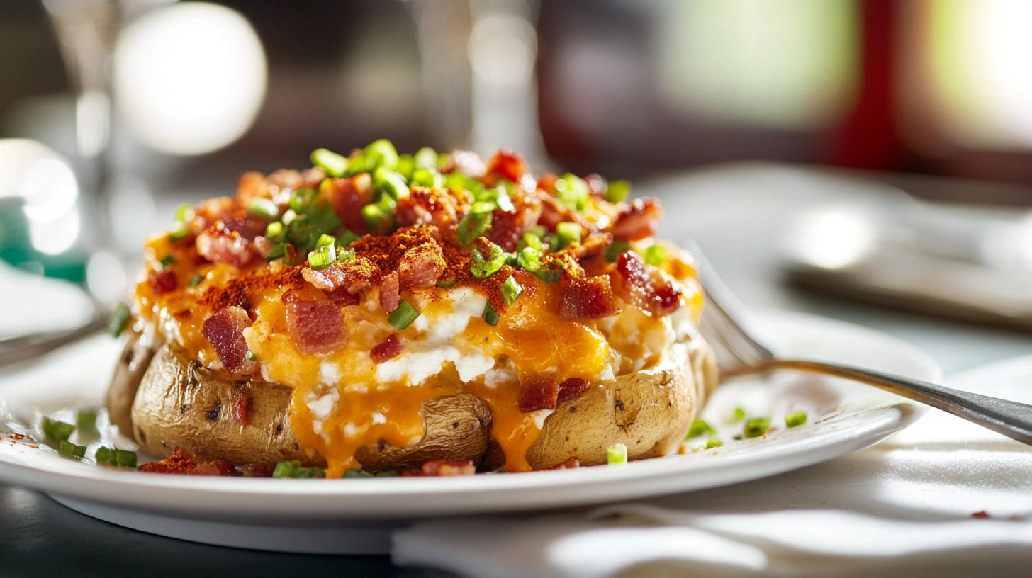 Crispy air fryer baked potato skins stuffed with cottage cheese and cheddar cheese, garnished with paprika and green onions