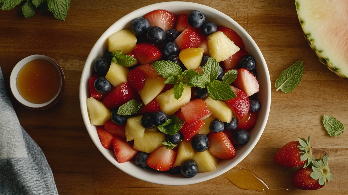 Fresh and Healthy Fruit Bowl with Seasonal Fruits