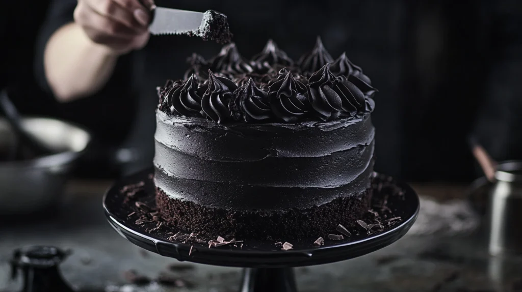 Frosting & Decorating a Stunning Black Velvet Cake