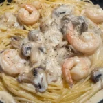 Garlic Shrimp Mushroom Pasta